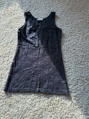 Classic Black Lace Tank Top Women's Sleeveless Layering Tee modbe floral Small S